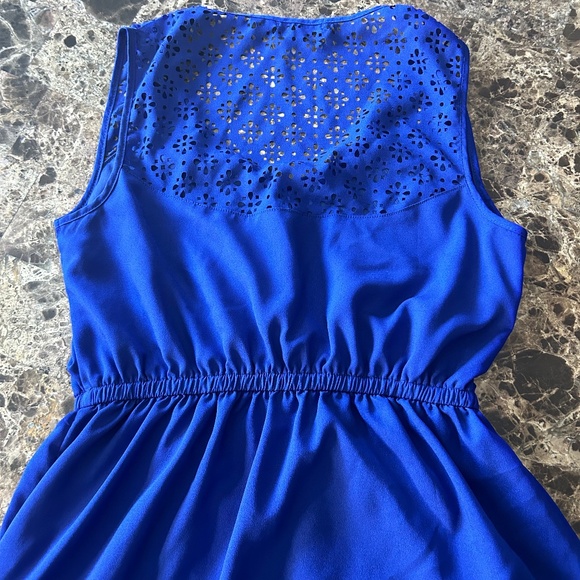 Blue Summer high- low Dress - Picture 3 of 4